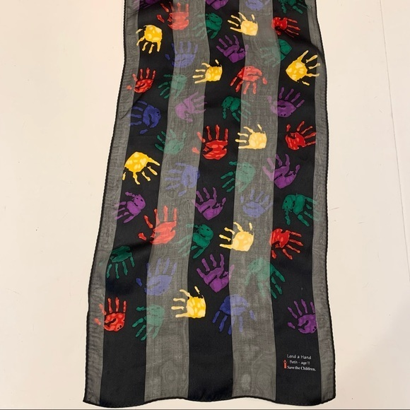 Echo “Save the Children” Silk Scarf With‎ Handprints - Picture 1 of 6